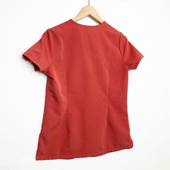 Figs technical collection, orange V-neck tunic top - Picture 8 of 9